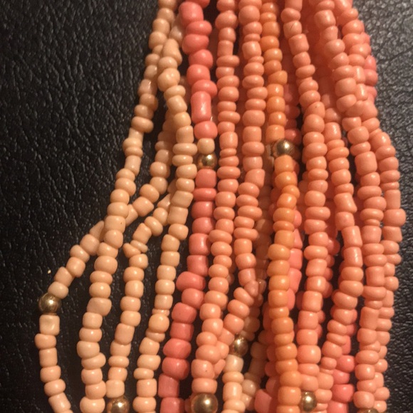 Julio b designer signed coral micro beaded necklace - Picture 6 of 6